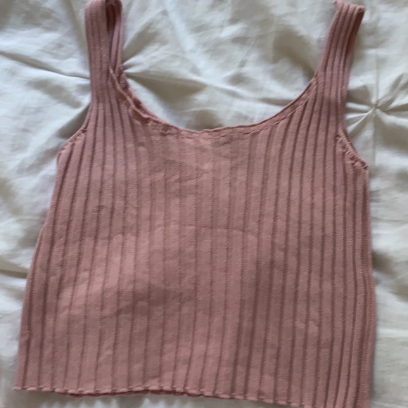 Ribbed knit pink tank top medium - Picture 3 of 4